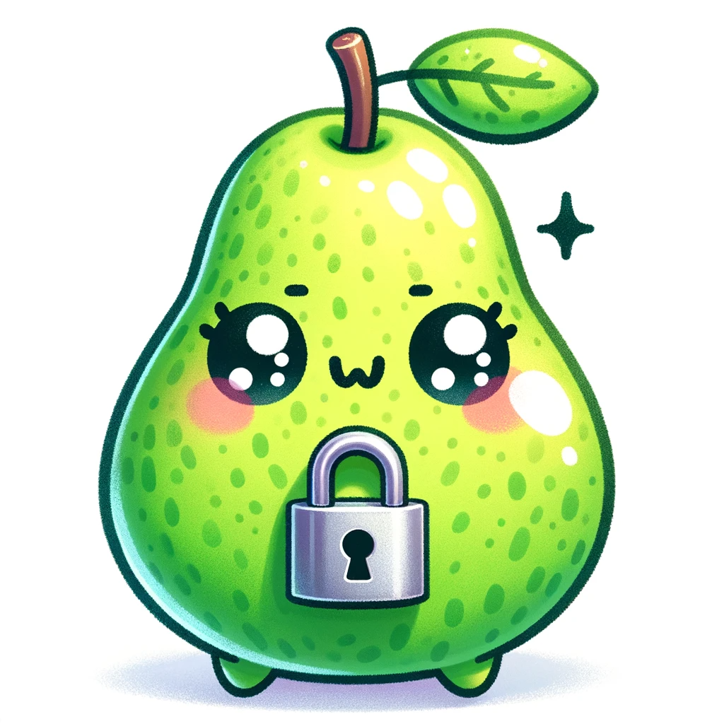 Pear with a lock