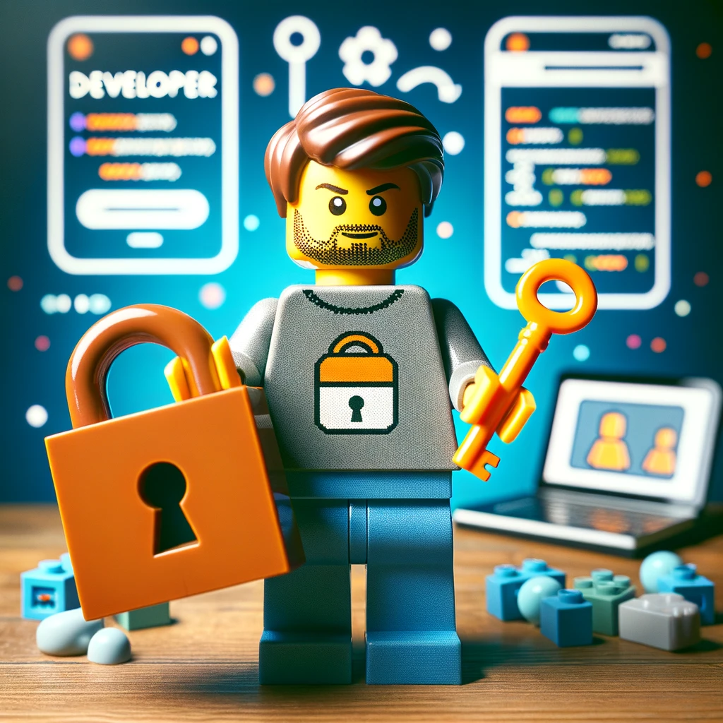 Developer with a lock and a key