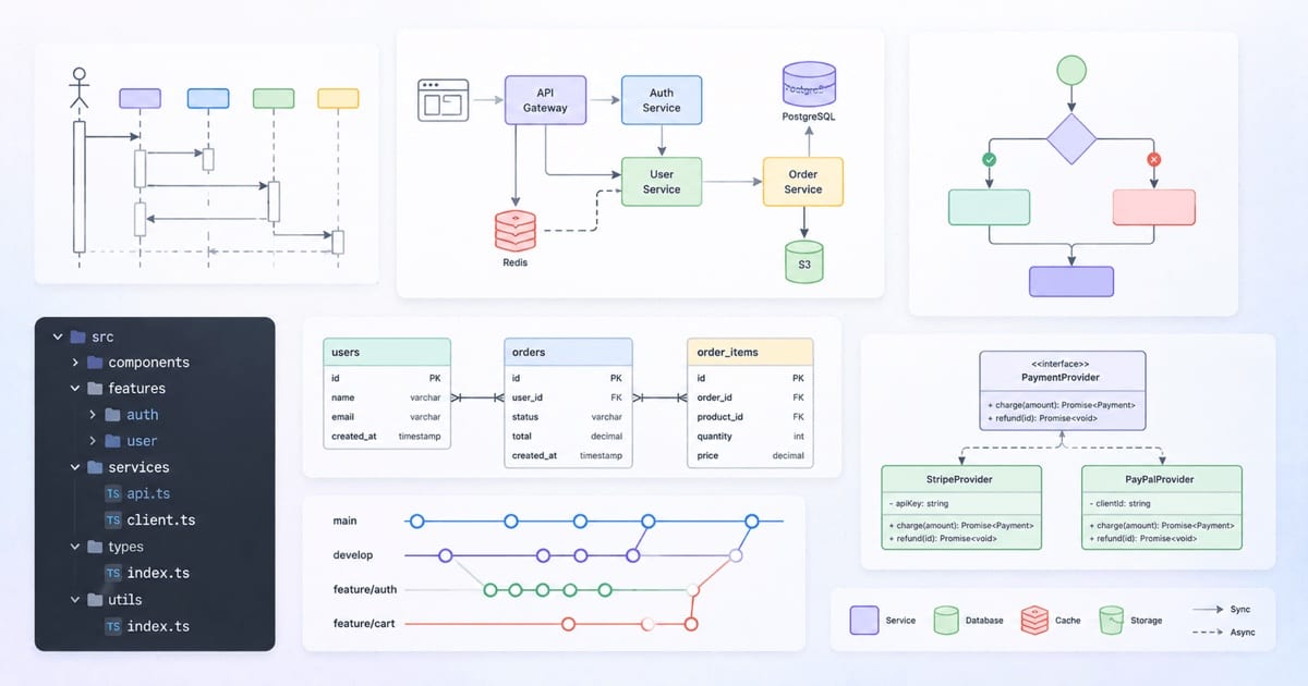 Assorted software engineering diagrams