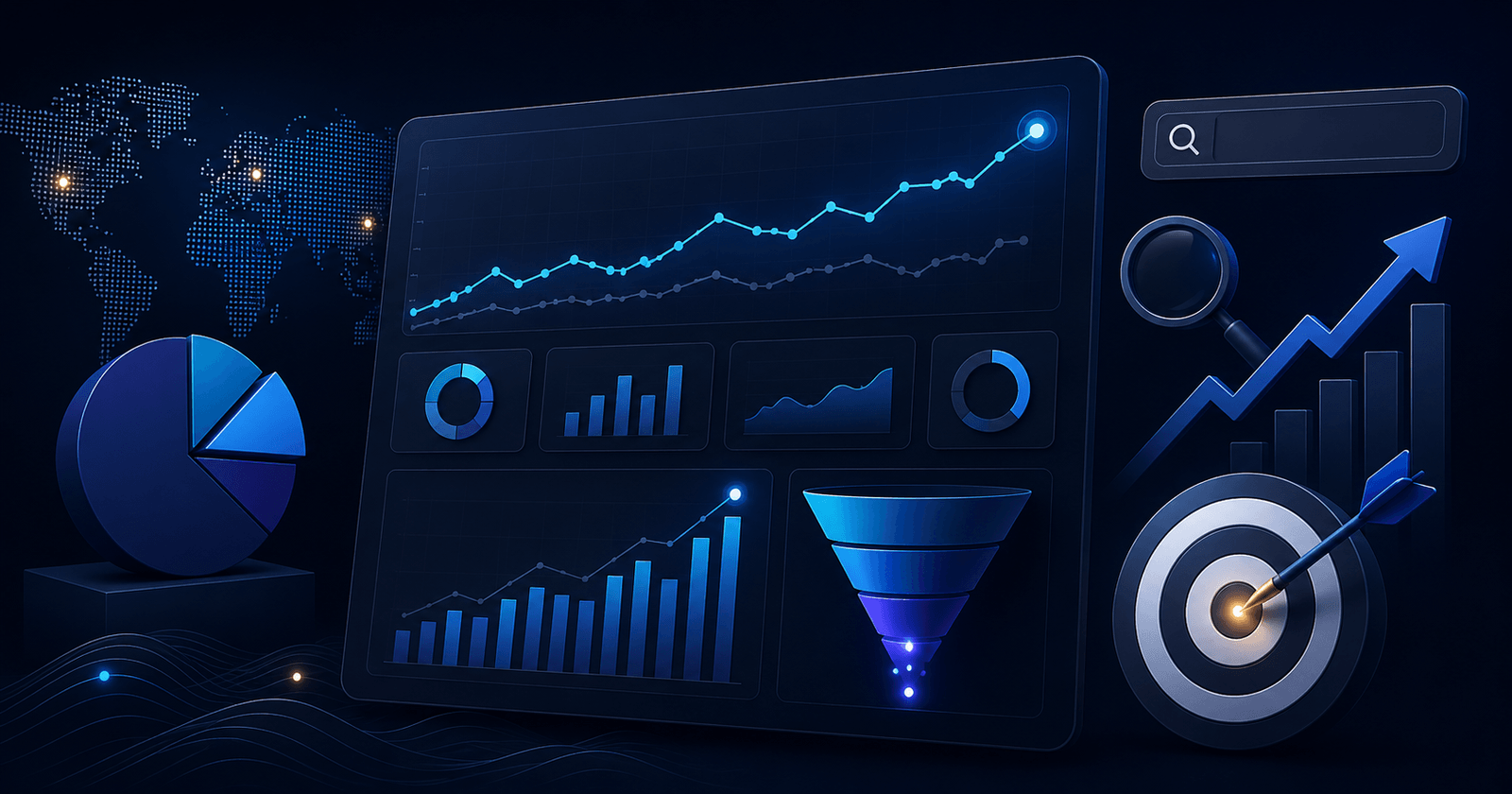 A dashboard of marketing and SEO metrics
