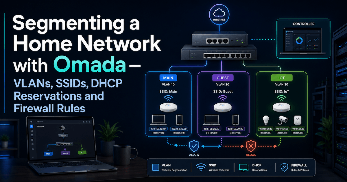 Omada network topology with segmented VLANs