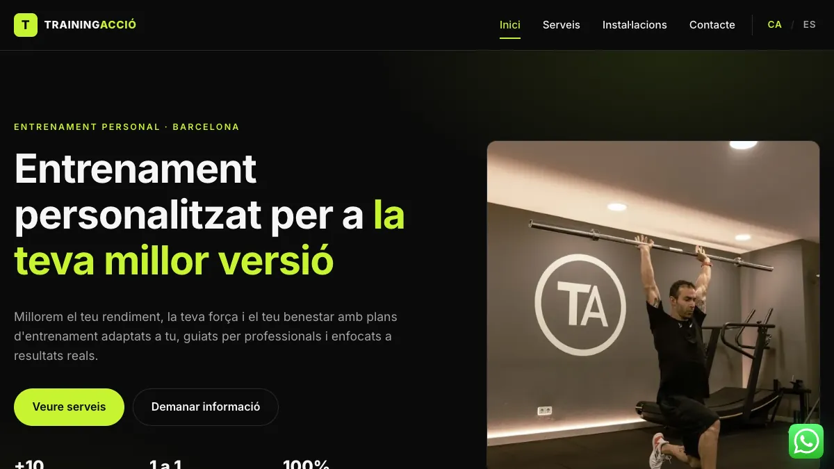 Trainingacció screenshot
