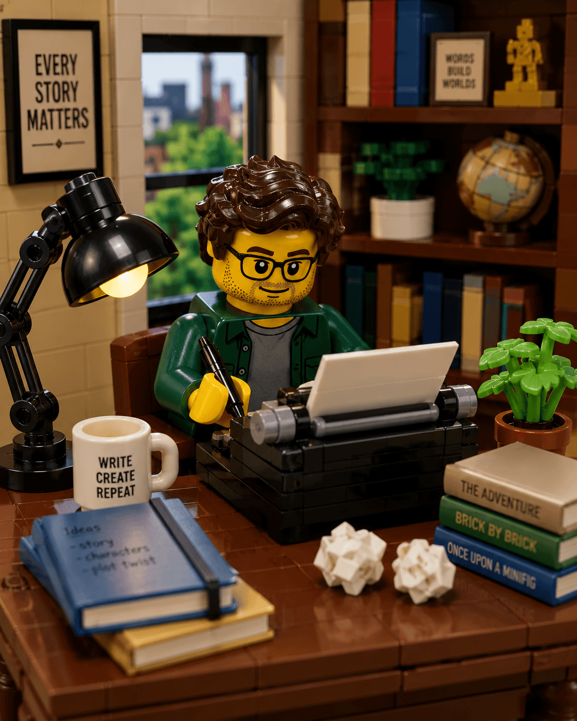minifigure writer